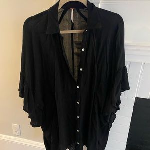 Free People Black Blouse Size XS